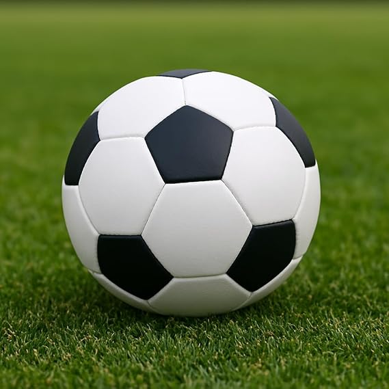 Size-5 Football with Air Pump | 15 Panel Black and White PVC Soccer Ball | Training & Match Ball for Kids & Adults | Suitable for Grass, Turf & Hard Ground