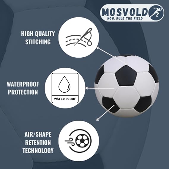 Size-5 Football with Air Pump | 15 Panel Black and White PVC Soccer Ball | Training & Match Ball for Kids & Adults | Suitable for Grass, Turf & Hard Ground