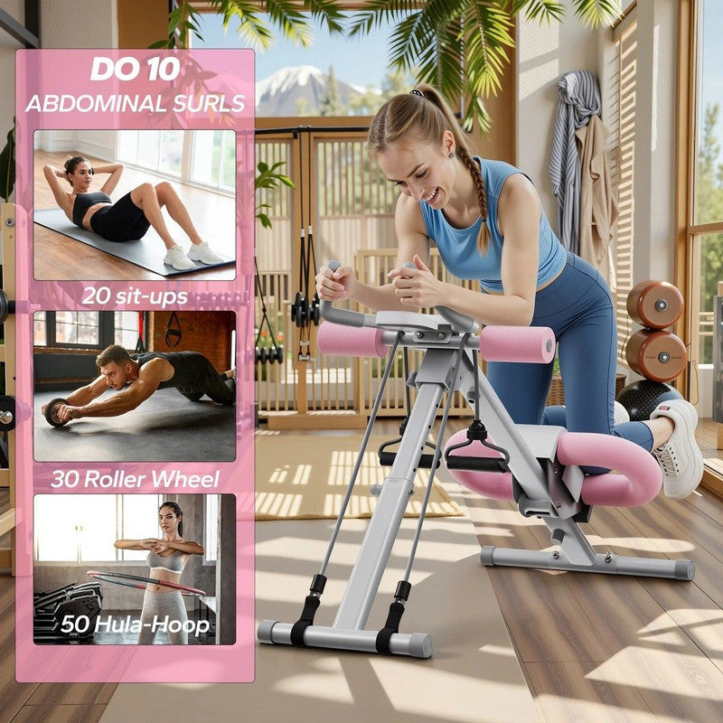 MERACH CoreFlex Adjustable Ab Trainer – Foldable Home Gym Machine with Knee Support