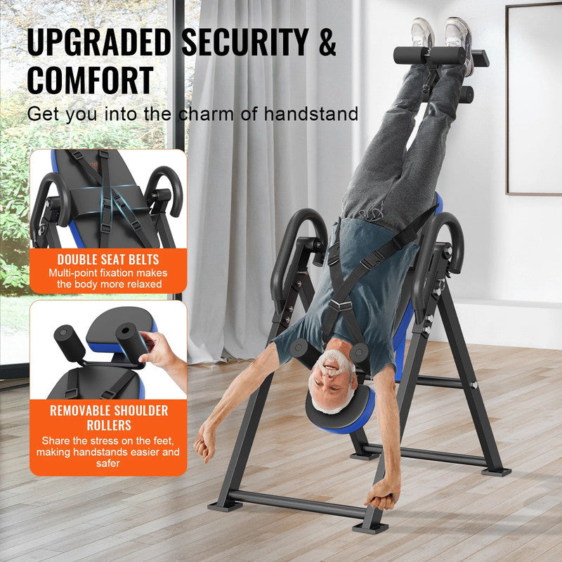 Heavy Duty Inversion Table 300 lbs Capacity Back Stretcher Machine with Adjustable Height Headrest for Decompression