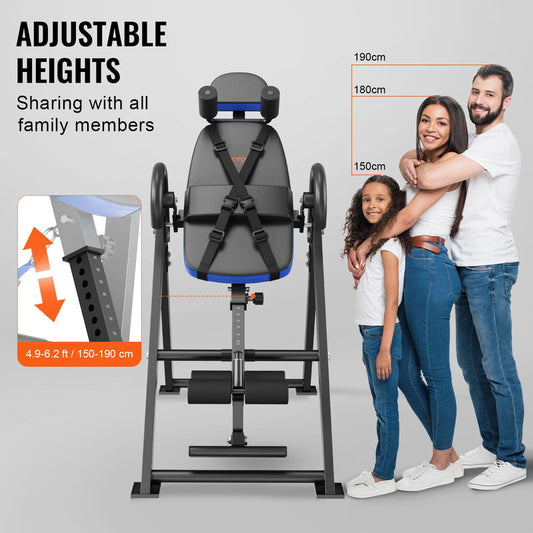 Heavy Duty Inversion Table 300 lbs Capacity Back Stretcher Machine with Adjustable Height Headrest for Decompression