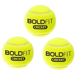 Boldfit Tennis Ball for Cricket Soft Lightweight for Tournament Street Match Lawn Cricket Ball, Court Soft Ball 3 Pcs