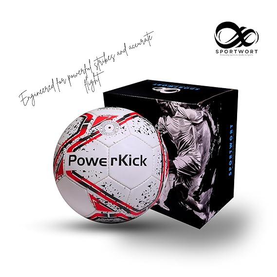 Sportwort Football PowerKick, Size 5, Red