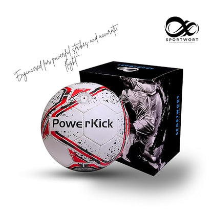 Sportwort Football PowerKick, Size 5, Red