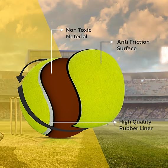 Boldfit Tennis Ball for Cricket Soft Lightweight for Tournament Street Match Lawn Cricket Ball, Court Soft Ball 3 Pcs