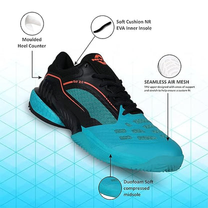 Tennis Shoes for Men – Durable Non-Marking Sole, Lightweight Mesh Upper, Superior Grip & Cushioning, Ideal for All Court Surfaces