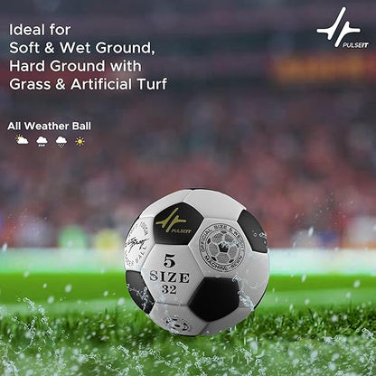 Football Professional Match Ball Size 5 Stitched Standard Training Football for All Ages, Ideal for Ground, Grass, and Turf Use with Pump and Pin