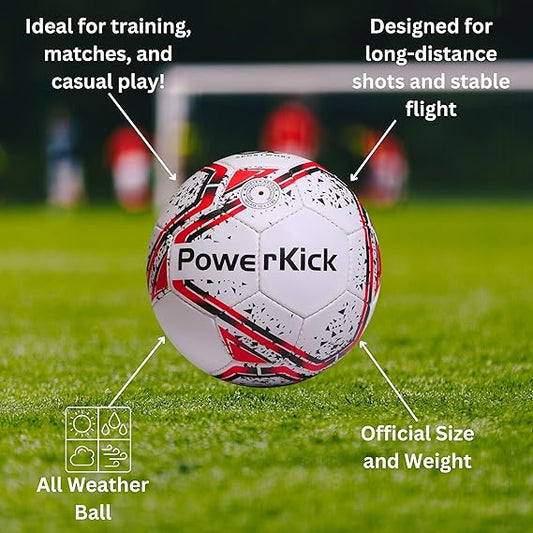Sportwort Football PowerKick, Size 5, Red