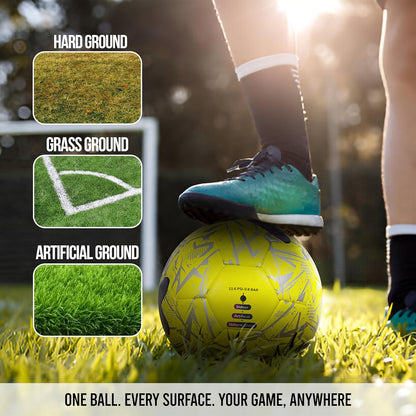 FLICKIT Smart Football Size 5 – AI-Powered Training Ball for Teens & Adults (Ages 13+) | Durable Grained PU | Precision Stitching | App-Enabled Drill Tracking | Indoor Outdoor Grass Turf Use